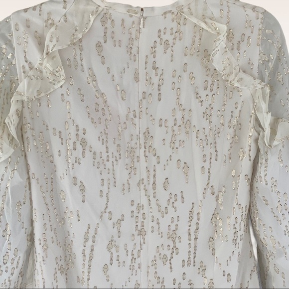 NWT Lilly Pulitzer Belle Metallic Ruffle-Trim Silk Shift Mini Cocktail Dress - Picture 12 of 14